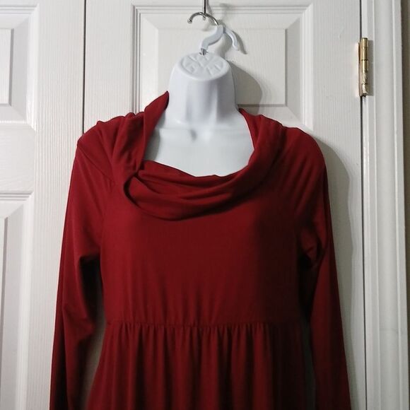 Mother Bee long sleeve maternity super soft cowl neck maxi dress Sz M NWOT - Picture 4 of 8